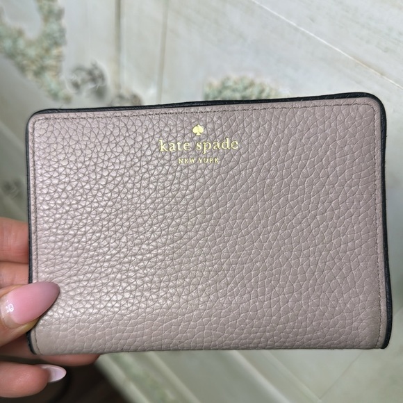 Kate Spade Taupe/Blush Leather Bifold Wallet - Picture 2 of 12